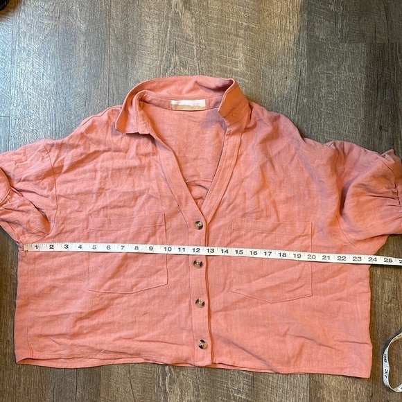 North End Linen Rayon Blend Oversized Boxy Crop Top size S - Picture 12 of 13